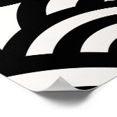 Retro  Abstracte Arches Lines Black White Poster (Hoek)
