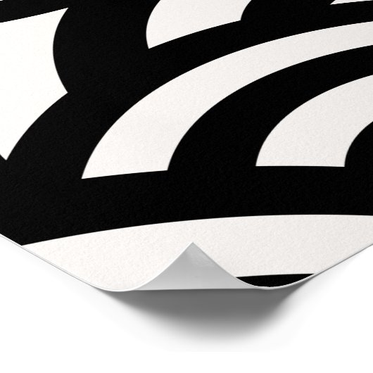 Retro Abstracte Arches Lines Black White Poster (Hoek)