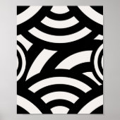 Retro Abstracte Arches Lines Black White Poster (Voorkant)