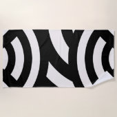 Retro  Abstracte Arches Lines Black White Strandlaken (Voorkant)