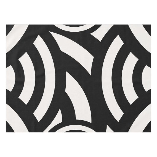Retro  Abstracte Arches Lines Black White Tafelkleed (Voorkant (Horizontaal))