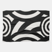 Retro  Abstracte Arches Lines Black White Theedoek (Horizontaal)