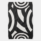 Retro  Abstracte Arches Lines Black White Theedoek (Verticaal)