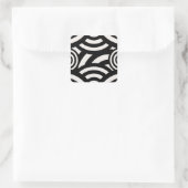 Retro  Abstracte Arches Lines Black White Vierkante Sticker (Tas)