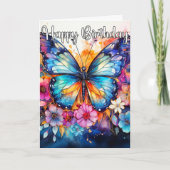 Retro Abstracte artistieke vlinder | Gelukkige ver Kaart (Voorkant)
