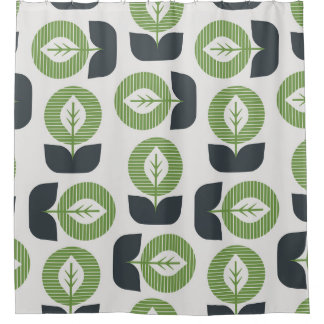 Retro Abstracte bladeren: naadloze  stijl Douchegordijn