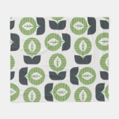 Retro Abstracte bladeren: naadloze  stijl Fleece Deken (Voorkant (Horizontaal))