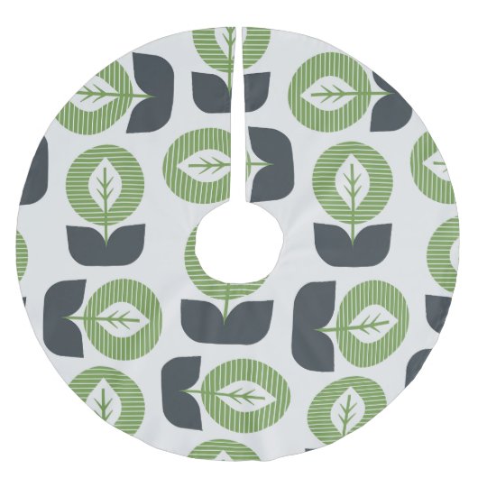 Retro Abstracte bladeren: naadloze stijl Kerstboom Rok (Voorkant)