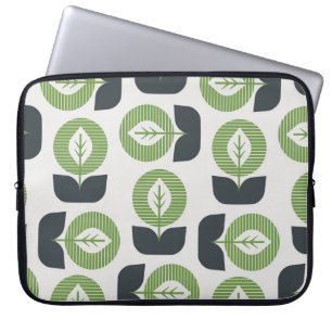 Retro Abstracte bladeren: naadloze stijl Laptop Sleeve