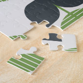 Retro Abstracte bladeren: naadloze  stijl Legpuzzel (Zijkant)