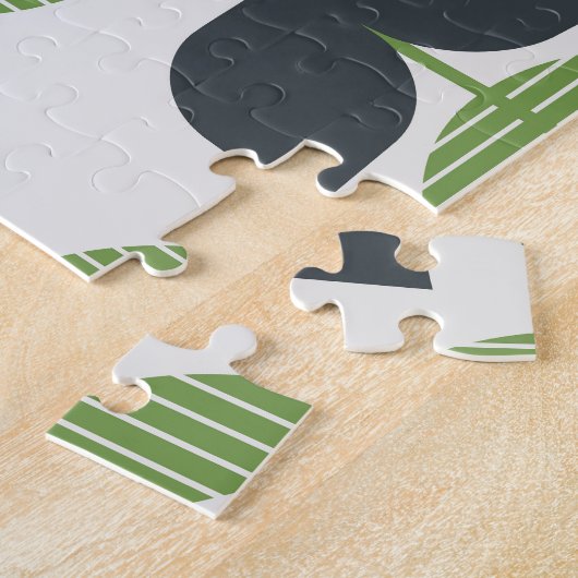 Retro Abstracte bladeren: naadloze  stijl Legpuzzel (Zijkant)