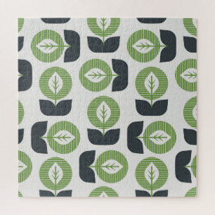 Retro Abstracte bladeren: naadloze  stijl Legpuzzel
