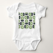 Retro Abstracte bladeren: naadloze  stijl Romper (Voorkant)