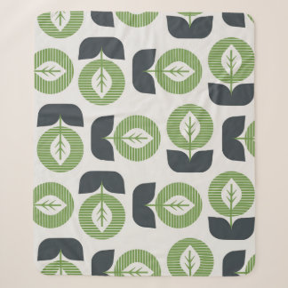 Retro Abstracte bladeren: naadloze stijl Sherpa Deken