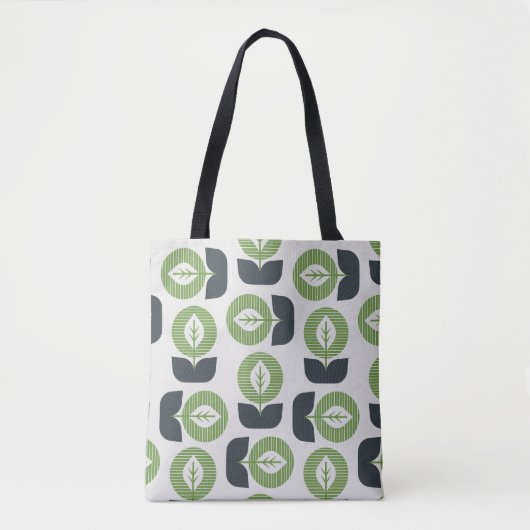 Retro Abstracte bladeren: naadloze stijl Tote Bag (Voorkant)