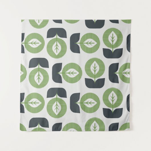 Retro Abstracte bladeren: naadloze stijl Wandkleed (Voorkant (horizontaal))