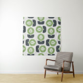 Retro Abstracte bladeren: naadloze  stijl Wandkleed (In situ)