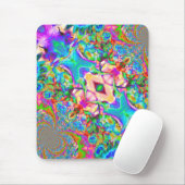 Retro abstracte blauwe bloem bloemen zonnebloem ve muismat (Met muis)