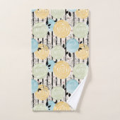 Retro, abstracte bloemen bad handdoek (Handdoek)