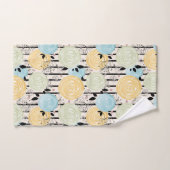 Retro, abstracte bloemen bad handdoek (Handdoek)