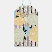 Retro, abstracte bloemen cadeaulabel (Achterkant)