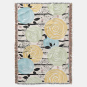 Retro, abstracte bloemen deken (Voorkant Verticaal)