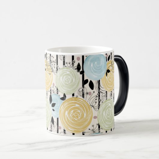 Retro, abstracte bloemen magische mok (Voorkant rechts)