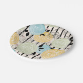 Retro, abstracte bloemen papieren bordje (Gekanteld)