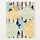 Retro, abstracte bloemen planner (Achterkant)