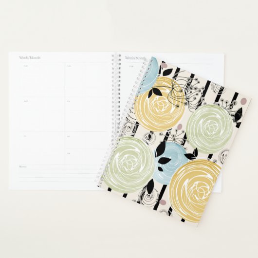 Retro, abstracte bloemen planner (Display)