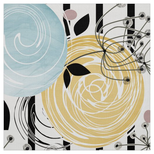Retro, abstracte bloemen stof (Swatch)