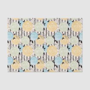 Retro, abstracte bloemen tissuepapier