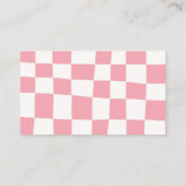 Retro Abstracte Blush White Checkerboard Artsy Visitekaartje (Achterkant)