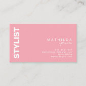 Retro Abstracte Blush White Checkerboard Artsy Visitekaartje (Voorkant)