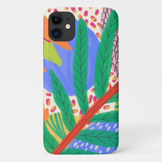 Retro Abstracte boho bladeren patroon Case-Mate iPhone Case (Achterkant)