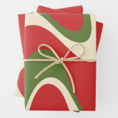 Retro Abstracte Boho Trippy kerstpatronen Inpakpapier Vel (In situ)
