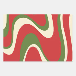 Retro Abstracte Boho Trippy kerstpatronen Inpakpapier Vel