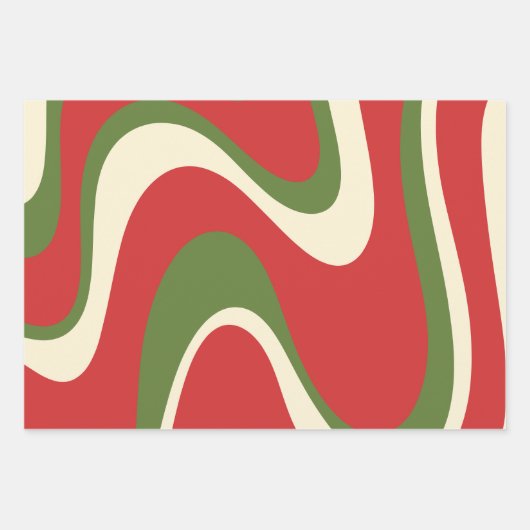 Retro Abstracte Boho Trippy kerstpatronen Inpakpapier Vel (Voorkant)