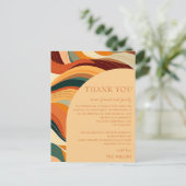 Retro Abstracte boog aardachtige terracotta dank u Briefkaart (Staand voorkant)