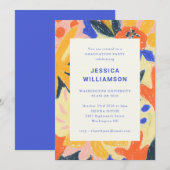 Retro Abstracte Botanische Fun Graduation Party Kaart (Voorkant / Achterkant)