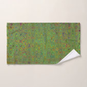 Retro Abstracte Chartreuse Groene Squiggly lijnen Bad Handdoek (Handdoek)