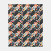 Retro Abstracte Cirkels in stijl van Hilma af Klin Fleece Deken (Voorkant)