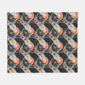 Retro Abstracte Cirkels in stijl van Hilma af Klin Fleece Deken (Voorkant (Horizontaal))