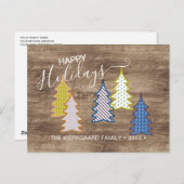 Retro Abstracte de bomen van Pasen op patroon Wood Briefkaart (Voorkant / Achterkant)