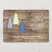 Retro Abstracte de bomen van Pasen op patroon Wood Feestdagenkaart (Achterkant)