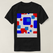 Retro Abstracte Droomruimte Blauw Rood op Wit T-shirt (Design voorkant)