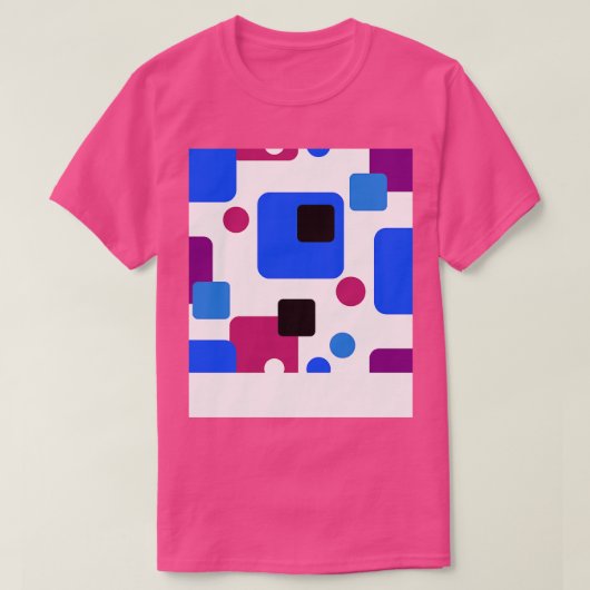 Retro Abstracte Droomruimte Magenta Blauw Zwart op T-shirt (Design voorkant)