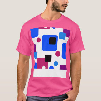 Retro Abstracte Droomruimte Magenta Blauw Zwart op T-shirt