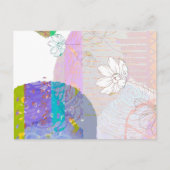 Retro Abstracte Floral Collage Briefkaart (Voorkant)