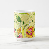 Retro Abstracte Floral Collage Mok (Center)